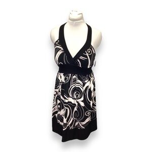 Tempted Hearts Juniors Neck Tie Halter Mini Dress, Black, size M